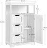 Yaheetech Badkommode mit Schubladen und verstellbarem Regalbrett, Holz, 86,5 x 29,5 x 55,5 cm, Weiß Bild 3