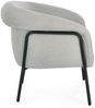 Sessel Camila aus Stoff, modernes Design, hellgrau, gepolstert mit Metallgestell Bild 3