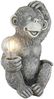 LED Solarleuchte, Affe mit Glühbirne, grau, H 27,5 cm Bild 1
