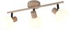 LED Deckenstrahler 3-flammig aus Metall in Beige mit Glasschirmen, Breite 45cm Bild 2