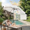 Sekey Sonnenschirm 200 cm Gartenschirm Rund Marktschirm Knickbar mit Kurbel, LxB: 200x200 cm, mit Überhang, Windstabil & neigbar, ideal für Balkon, Garten, UV 50+ Bild 3