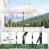 Sekey Sonnenschirm 200 cm Gartenschirm Rund Marktschirm Knickbar mit Kurbel, LxB: 200x200 cm, mit Überhang, Windstabil & neigbar, ideal für Balkon, Garten, UV 50+ Bild 2