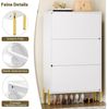 REDOM Schuhschrank 73 x 120 x 24 cm in Weiß mit 3 Türen und goldenen Beinen (Packung, 1-St, Großes Fassungsvermögen, Stilvoll und praktisch) Moderner, Geeignet für den Eingangsbereich oder das Foyer. Bild 4