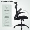 Ergonomischer Bürostuhl schwarz, Netzrücken, 3D-Armlehnen, Kopfstütze, 120 kg Bild 4
