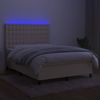 vidaXL Boxspringbett mit Matratze & LED Creme 140x190 cm Stoff, Härtegrad: H2 [3135194] Bild 4