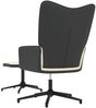vidaXL Relaxsessel mit Hocker Cremeweiß Samt und PVC 327851 Bild 5