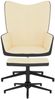 vidaXL Relaxsessel mit Hocker Cremeweiß Samt und PVC 327851 Bild 3