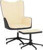 vidaXL Relaxsessel mit Hocker Cremeweiß Samt und PVC 327851 Bild 2