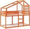 vidaXL Etagenbett mit Dach Wachsbraun 90x200 cm Massivholz Kiefer 3281963 Bild 3