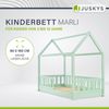 Juskys 'Marli' Kinderbett mit Matratze, Rausfallschutz, Lattenrost & Dach - Massivholz Hausbett für Kinder - Bett in Mint, 80x160 cm Bild 2
