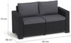 Dmora Outdoor-Sofa Roberval, Gartensofa, Terrassensofa, Sitzbank für draußen, 141x68 h72 cm, Anthrazit Bild 3