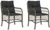 vidaXL Gartenstühle mit Kissen 2 Stk. Grau Poly Rattan 365155 Bild 2