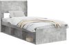 vidaXL Bettgestell mit Stauraum und Kopfteil Betongrau 75x190 cm 3414270 Bild 2