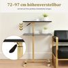 BarberPub Beistelltisch mit Rollen, Pflegetisch Höhenverstellbar, Salon-Tablettwagen Gold, Betttisch C Form, Friseurwagen, Wohnzimmer, 40 x 60 x 72/97cm, 2832(Schwarz-Gold) Bild 4