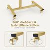 BarberPub Beistelltisch mit Rollen, Pflegetisch Höhenverstellbar, Salon-Tablettwagen Gold, Betttisch C Form, Friseurwagen, Wohnzimmer, 40 x 60 x 72/97cm, 2832(Schwarz-Gold) Bild 5
