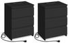 Yaheetech Nachttisch mit 3 Schubladen Nachtschrank (2-St), mit Ladestation, 2 USB-Anschlüsse und 2 AC-Steckdosen Bild 4