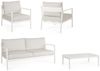 4er Garten-Set Risuri - Aluminium Off-White & Polyester-Stoff Grau Bild 2