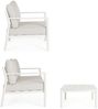 4er Garten-Set Risuri - Aluminium Off-White & Polyester-Stoff Grau Bild 4