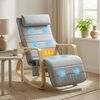 HOMCOM Schaukelstuhl Massagefunktion Heizung Kopfstütze (Lesesessel, 1 St), Schwingsessel für Wohnzimmer, Schlafzimmer, Hellgrau Bild 2