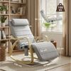 HOMCOM Schaukelstuhl Massagefunktion Heizung Kopfstütze (Lesesessel, 1 St), Schwingsessel für Wohnzimmer, Schlafzimmer, Hellgrau Bild 3