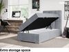 MEBLINI Boxspringbett KAI 100x200 cm mit Bettkasten - H3/Grau Samt Gepolstert Einzelbett mit Topper & Taschenfederkern-Matratze - 100x200 Rechts Bild 5