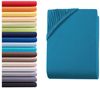 Hometex Premium Textiles Spannbettlaken für Topper bis 10cm Steghöhe, Jersey, Gummizug: Rundumgummizug, ideal für Boxspringbett Topper, 100% reine Baumwolle Bild 2