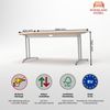 Rheinland Möbel Statio Schreibtisch 160x80 cm höhenverstellbar ±10 mm in Nussbaum – großzügiger Bürotisch für Homeoffice & Büro, C-Fuß, Kabelwanne, einfache Montage, FSC® zertifiziert Bild 3
