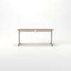 Rheinland Möbel Statio Schreibtisch 160x80 cm höhenverstellbar ±10 mm in Nussbaum – großzügiger Bürotisch für Homeoffice & Büro, C-Fuß, Kabelwanne, einfache Montage, FSC® zertifiziert Bild 2