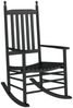 vidaXL Schaukelstuhl mit Klapptisch Schwarz Massivholz Pappel 3281255 Bild 3
