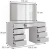 Schminktisch Sherry Weiß/Weiß Hochglanz 128.2 cm mit LED-Spiegel Vicco Bild 2