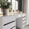 Schminktisch Sherry Weiß/Weiß Hochglanz 128.2 cm mit LED-Spiegel Vicco Bild 4