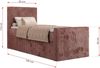 Bett mit Matratze, Boxspringbhett TILIANO DUO 90, Einzelbett 90 x 200 cm, Multipocket-Matratze 7-Zonen-Taschenfederkern - Rosa Cordstoff - H3 - Links - Topper Visco Bild 4
