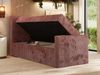 Bett mit Matratze, Boxspringbhett TILIANO DUO 90, Einzelbett 90 x 200 cm, Multipocket-Matratze 7-Zonen-Taschenfederkern - Rosa Cordstoff - H3 - Links - Topper Visco Bild 3