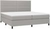 vidaXL Boxspringbett mit Matratze Hellgrau 200x200 cm Stoff, Härtegrad: H2 [3141881] Bild 3
