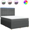 vidaXL Boxspringbett mit Matratze Dunkelgrau 140x200 cm Stoff 3294380 Bild 2