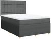 vidaXL Boxspringbett mit Matratze Dunkelgrau 140x200 cm Stoff 3294380 Bild 3