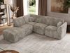 Modulares Ecksofa NOARA 5M, L-Form Eckcouch mit Wellenfederung, freistehendes Ecksofa, Modernes Design - Hellbraun Cord - Links Bild 5