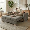 Wohnero24 Schlafsofa POLINA 3 155x95 cm 133x195 cm mit Bettkasten 3 Sitzer Sofa mit Schlaffunktion ausziehbar großes Schlafsofa für Wohnzimmer - Grau Bild 2