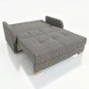 Wohnero24 Schlafsofa POLINA 3 155x95 cm 133x195 cm mit Bettkasten 3 Sitzer Sofa mit Schlaffunktion ausziehbar großes Schlafsofa für Wohnzimmer - Grau Bild 4