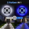 Quntis LED Solarleuchte 4/8 Stück Solarlampen Außen/draußen, Dimmbar Gartenleuchte für Terasse, Solarbetrieben, Automatisches Ein/Aus, Langlebige LEDs, LED fest integriert, Warmgelb, Solar-Deckleuchten Außen, 20t belastbar, Blauweiß, für Weg Deck Garage Bild 2
