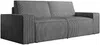 Vente-unique - AMELIA Sofa SamtStoff Grau - B 95 cm x H 85 cm x L 230 cm Bild 3