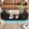 Couchtisch 120×50×38,5 cm mit LED Beleuchtung 16 Farben steuerbar via App, Schwarz Hochglanz Bild 5
