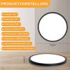 ZMH LED Deckenleuchte Whonzimmer ∅18CM Schwarz/Weiß Schlafzimmerlampe 15W für Küche Flur, Augenschutz, Einfache Installtion, LED fest integriert, 3000/4000/6500K, Dimmbar Flach Deckenlampe Bild 3
