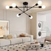 Ophy Kronleuchter Sputnik Kronleuchter, 6‑flammig, Vintage Deckenlampe aus Metall (E27), ohne Leuchtmittel, halbbündige Deckenbeleuchtung, für Esszimmer, Schlafzimmer & Wohnzimmer Bild 2