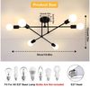 Ophy Kronleuchter Sputnik Kronleuchter, 6‑flammig, Vintage Deckenlampe aus Metall (E27), ohne Leuchtmittel, halbbündige Deckenbeleuchtung, für Esszimmer, Schlafzimmer & Wohnzimmer Bild 4