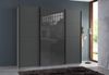 Schwebetürenschrank Kleiderschrank B225 cm H208 cm 3-trg. Grafit, 1x Tür Glas Grau Bild 3