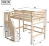 Bett mit Treppe und Stauraum, 140x200 cm, Holzfarbe, ohne Matratze Bild 4