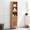 vidaXL Badschrank 42x29x182 cm Massivholz Nussbaum 350356 Bild 1