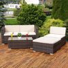 Gartenmöbel 5tlg. Sitzgruppe Sofa Lounge Polyrattan Essgarnitur Sitzkissen braun Bild 2