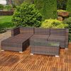 Gartenmöbel 5tlg. Sitzgruppe Sofa Lounge Polyrattan Essgarnitur Sitzkissen braun Bild 5